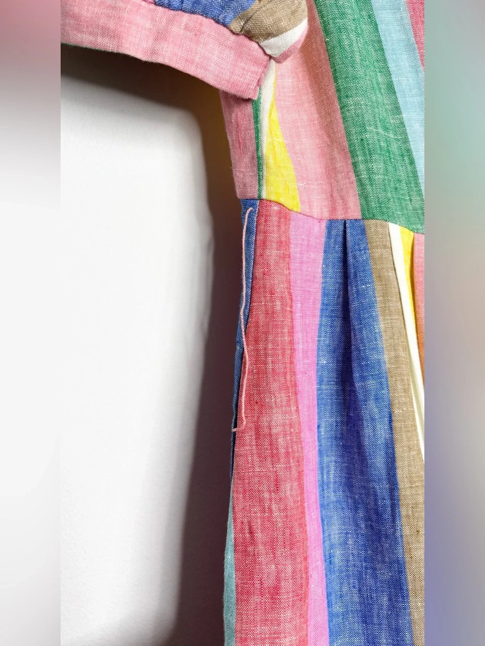Boden Alexa Stripe Linen Maxi Shirt Dress Pink Multi Size 6R - Picture 7 of 16